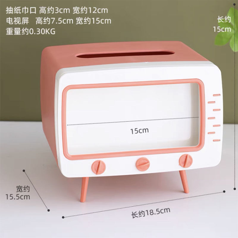 Caja de pañuelos multifuncional caja de pañuelos de escritorio creativa caja de pañuelos retro Internet popular caja de almacenamiento con soporte para teléfono móvil