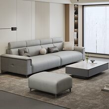 家用新款直排沙发头层牛皮沙发意式极简大小户型沙发现代简约直排