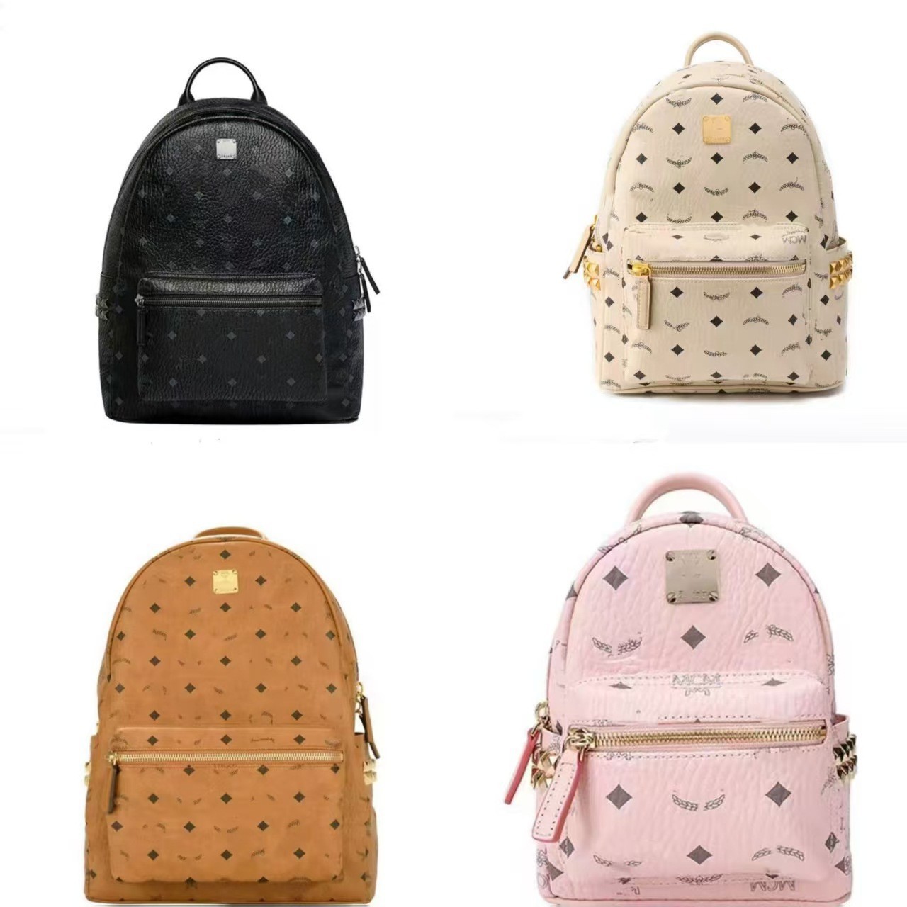 New Mc Backpack for Men and Women, Backpack, School Bag, Side Rivet Computer Bag, Large Capacity Travel Bag, Mommy Bag, Versatile