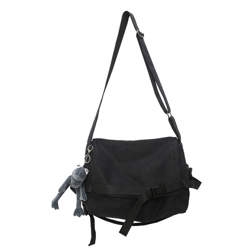 Canvas messenger bag men's large capacity simple messenger bag casual ins student wear book shoulder bag boy's shoulder bag