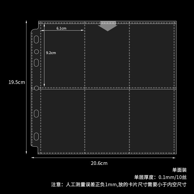 Álbum transparente de nueve compartimentos para tarjetas de juego, álbum de fotos de 3 pulgadas para ídolos, álbum de fotos A5 con páginas para tarjetas.