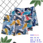 工厂直销新男士游泳裤加大码时尚羽毛印花泳裤运动速干平角游泳裤