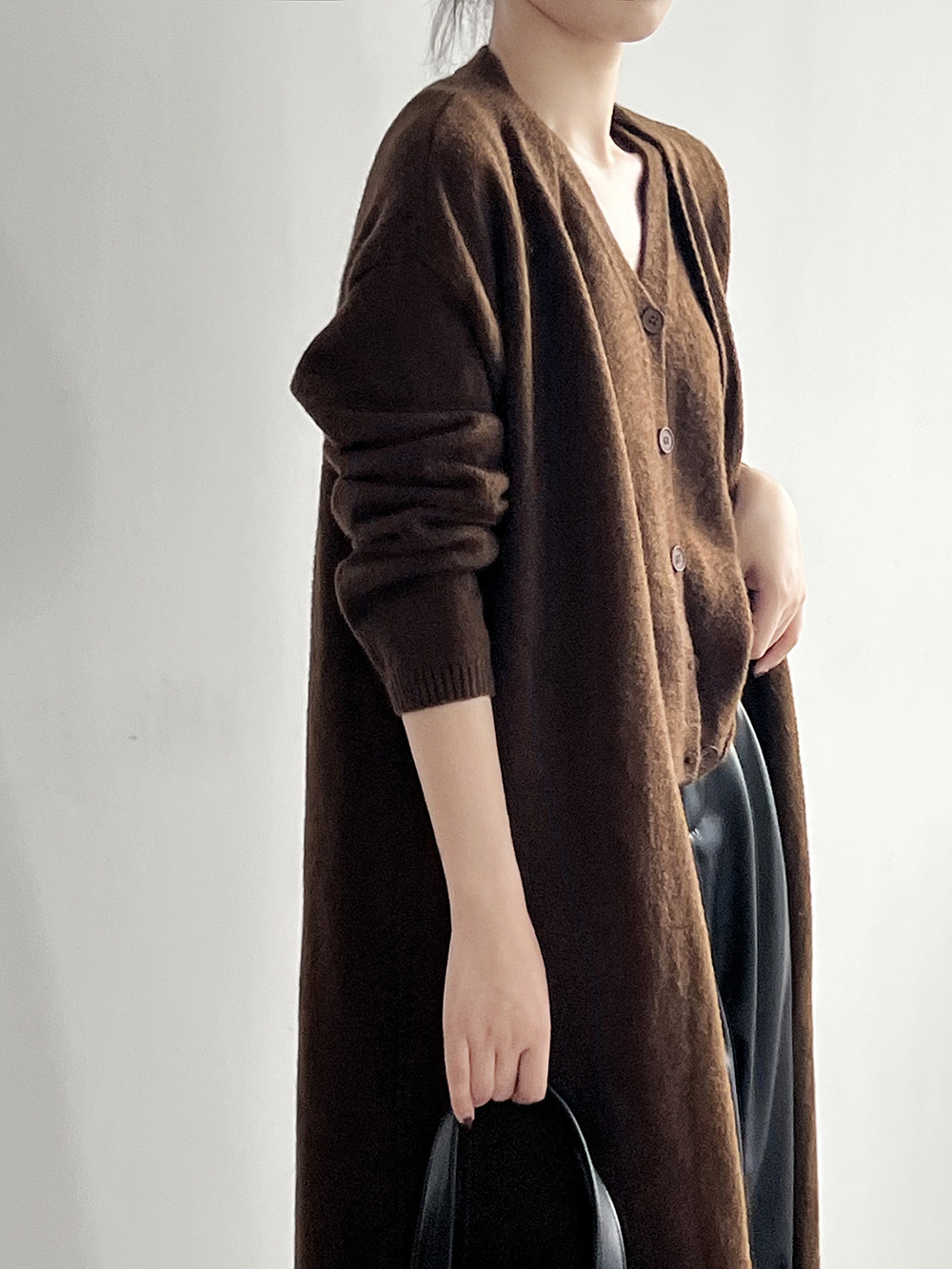 Koreanische lose mittellangen bis langen gestrickten Strickjacke Jacke für Frauen Herbst und Winter neue Artikel, kleine Pullover Weste zweiteilige_voghion.com