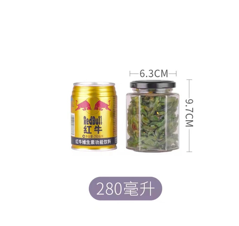卸売 六角形蜂蜜ガラス瓶 漢方薬分注瓶 膏薬瓶 梨膏瓶 チリソース瓶 ガラス瓶 密封|undefined