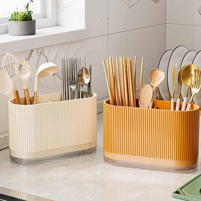 Kitchen chopstick barrel storage rack household wall-mounted chopstick basket with spoon and tableware storage box multi-functional drain chopstick cage