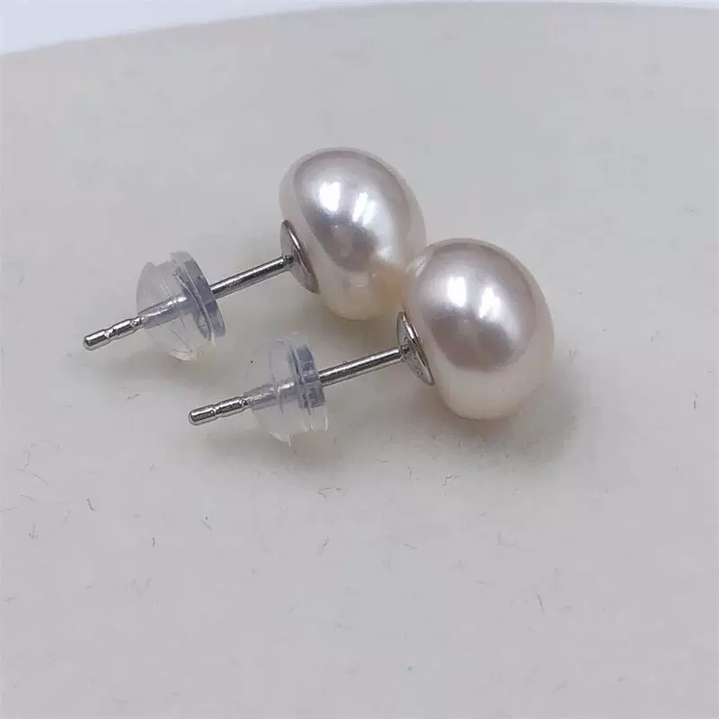 Zhuji Pearl 5A Класс яркой пресноводной пресноводной жемчужной ушной иглы s925 стерлингового серебра простой классический женский серьги серебряный