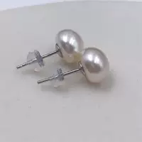 Zhuji Pearl 5A Класс яркой пресноводной пресноводной жемчужной ушной иглы s925 стерлингового серебра простой классический женский серьги серебряный