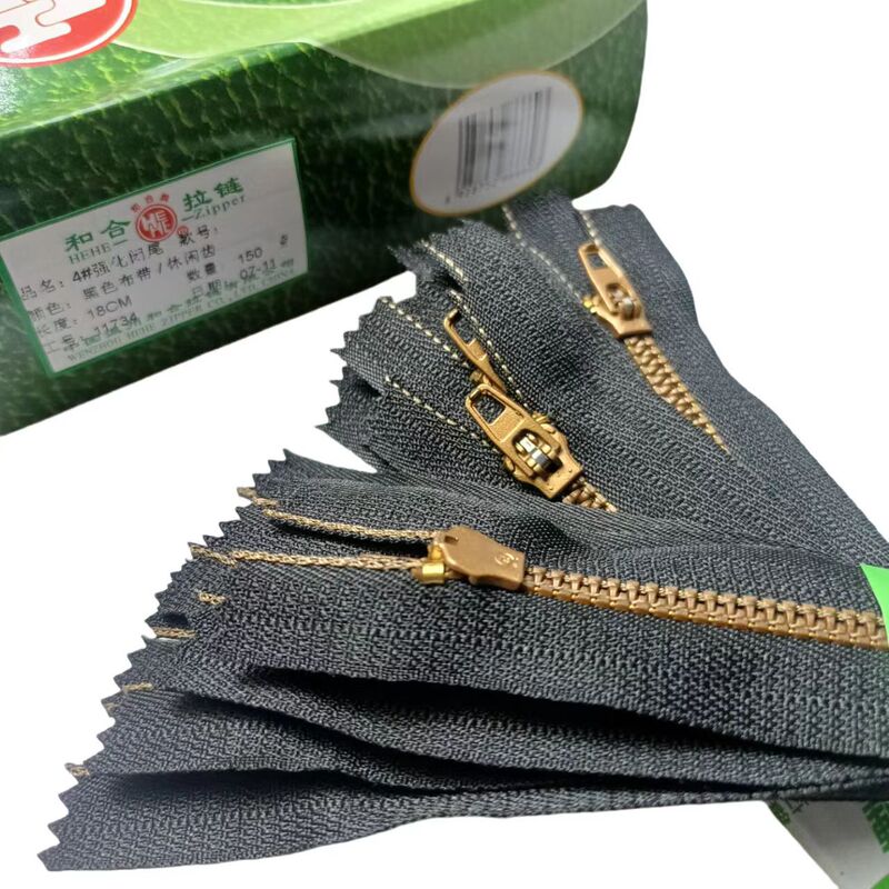 Black Reinforced Jeans Casual Pants Resin Nylon Garment Accessory Placket with Zipper Size 4
