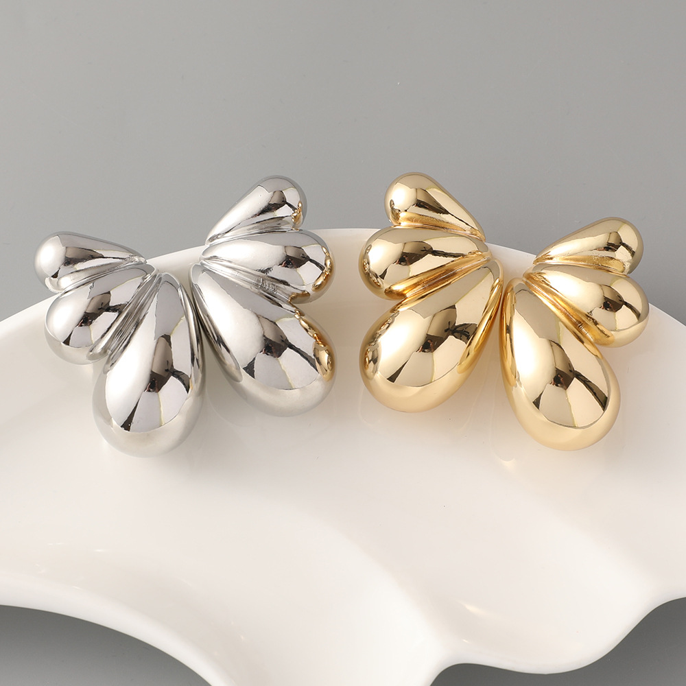 fashionable design geometric earrings stainless steel drop-shaped