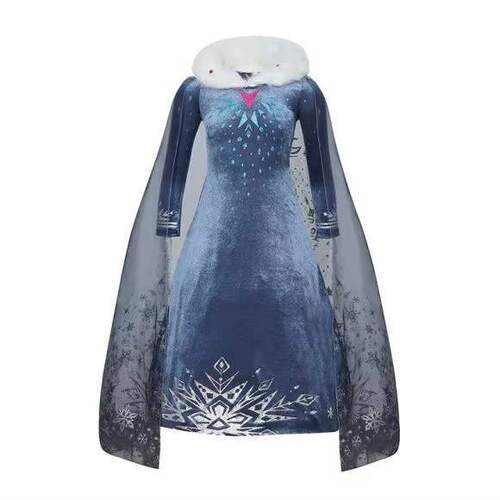 Ladies' Ice Queen Elsa Dress Winter Style Wholesale Elsa Plush Dress Frozen 2 Costume Formal Gown