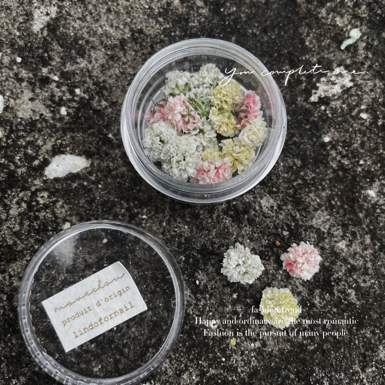 Japanese-style smint flower ball pile diamond nail art dried flower jewelry diy headdress earrings ring Time Gem series