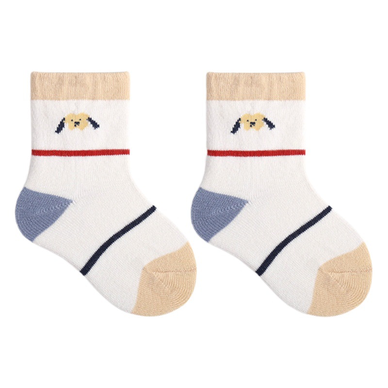 Calcetines de bebé Otoño e Invierno nueva boca suelta calcetines de bebé lindo dibujos animados rayas niños niñas niños media pantorrilla calcetines de algodón