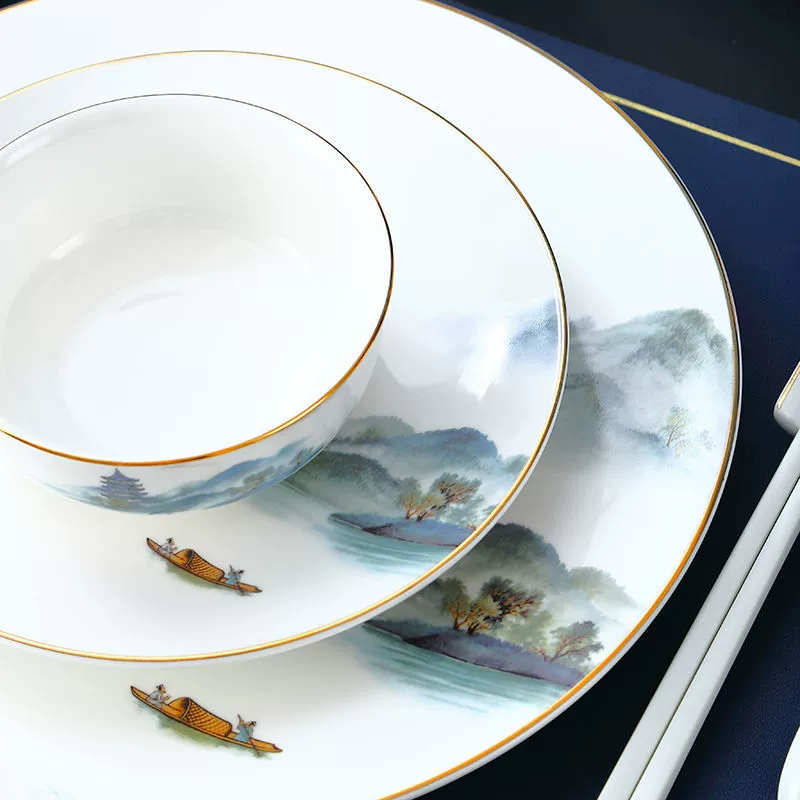 Tableware for hotel, set, Chinese style, 4 piece set