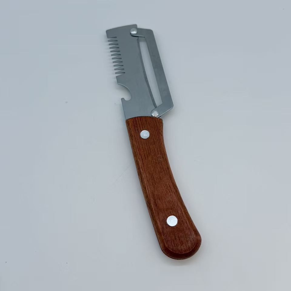 Nuevo cuchillo de corte multifuncional de acero inoxidable 3 - en - 1 cortador de cebolla raspador raspad image 13