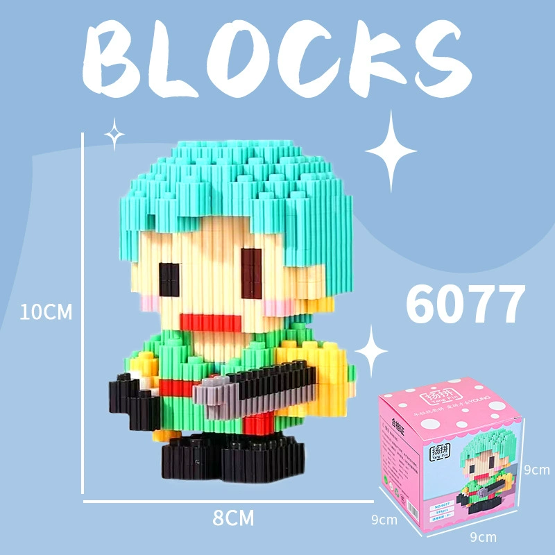 Cartoon Building Block Toy Set, Mini Constructor Doll, 9×9×9 cm, Assorted Character Designs