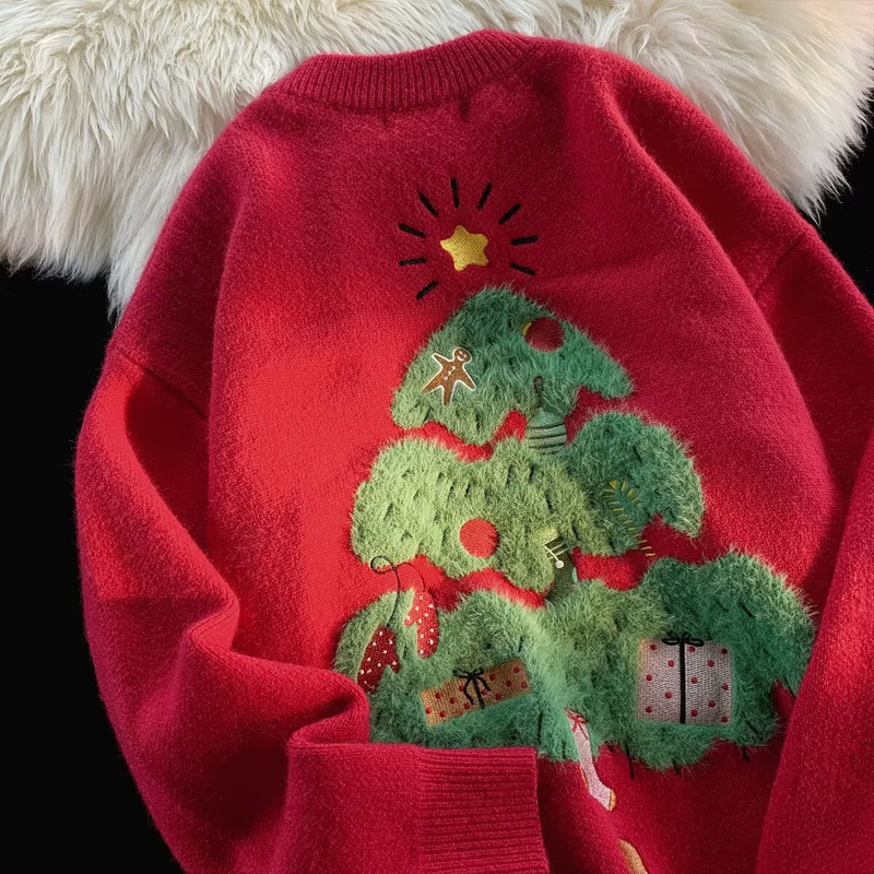 Trendy American Hip-Hop Creative Jacquard Couple's Christmas Sweater for Men, Winter Ins-Style Lazy Round-Neck Knitwear Trendy American Hip-Hop Creative Jacquard Couple's Christmas Sweater for Men, Winter Ins-Style Lazy Round-Neck Knitwear