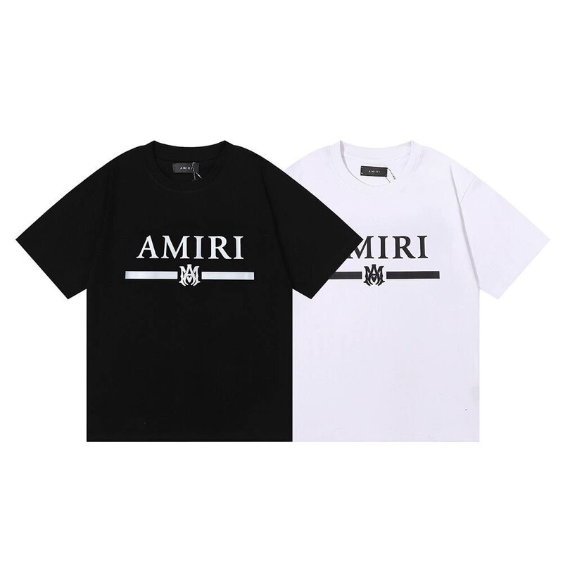 Amiri Pure Color Cotton Round Neck Versatile Fashion Brand Letter Print American Niche Summer Couple Short-Sleeved T-Shirt Amiri Pure Color Cotton Round Neck Versatile Fashion Brand Letter Print American Niche Summer Couple Short-Sleeved T-Shirt