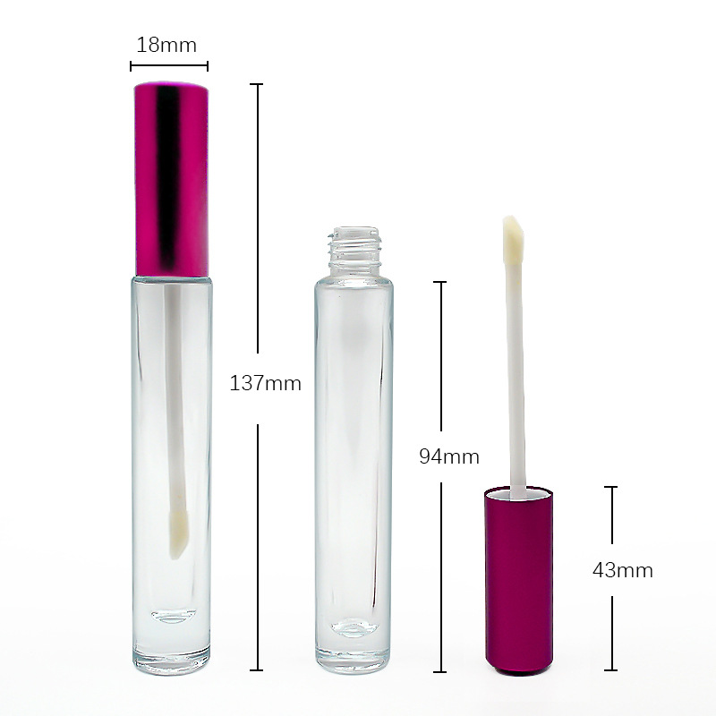 铝盖玻璃瓶 彩妆包材圆形唇彩管4ml小容量玻璃唇釉空管唇彩空瓶管