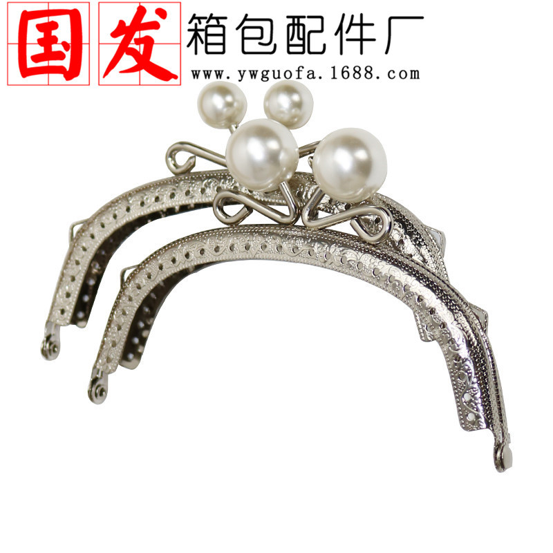 [Nuevo producto] 12,5 cm de arco en relieve caramelos de color perla cabeza oro caramelos de color perla plata