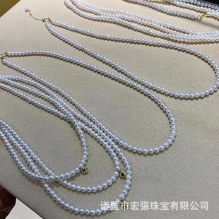 3-5MM freshwater baby bead necklace high quality nearly perfect circle strong light extremely slight flaw freshwater pearl clavicle chain neck chain