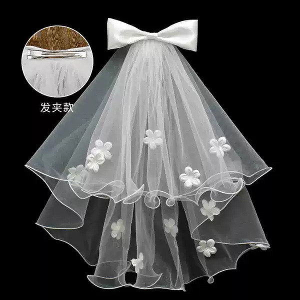 Big bow flower veil