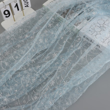 新款印金粉鱼鳞欧根纱面料童装纱裙女装鞋材工艺品装饰辅料欧根纱