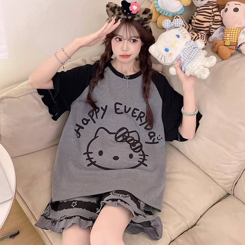 Pajamas for Women Summer Pure Cotton Short-Sleeved Large Size 100kg Cartoon Girl Sweet Plus-Size Summer Thin Home Clothes Pajamas for Women Summer Pure Cotton Short-Sleeved Large Size 100kg Cartoon Girl Sweet Plus-Size Summer Thin Home Clothes