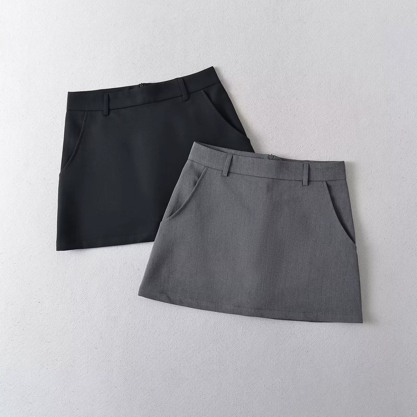 Трансграничная женская одежда оптом. Юбка А-силуэта с высокой талией и передним карманом в европейском и американском стиле, элегантная и универсальная облегающая юбка с защитой от обнажения.