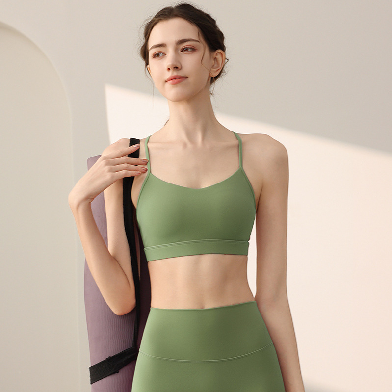 One-Cup Sports Bra for Women, High-Intensity Gym Training, Running, Anti-Sagging Vest, Yoga Set