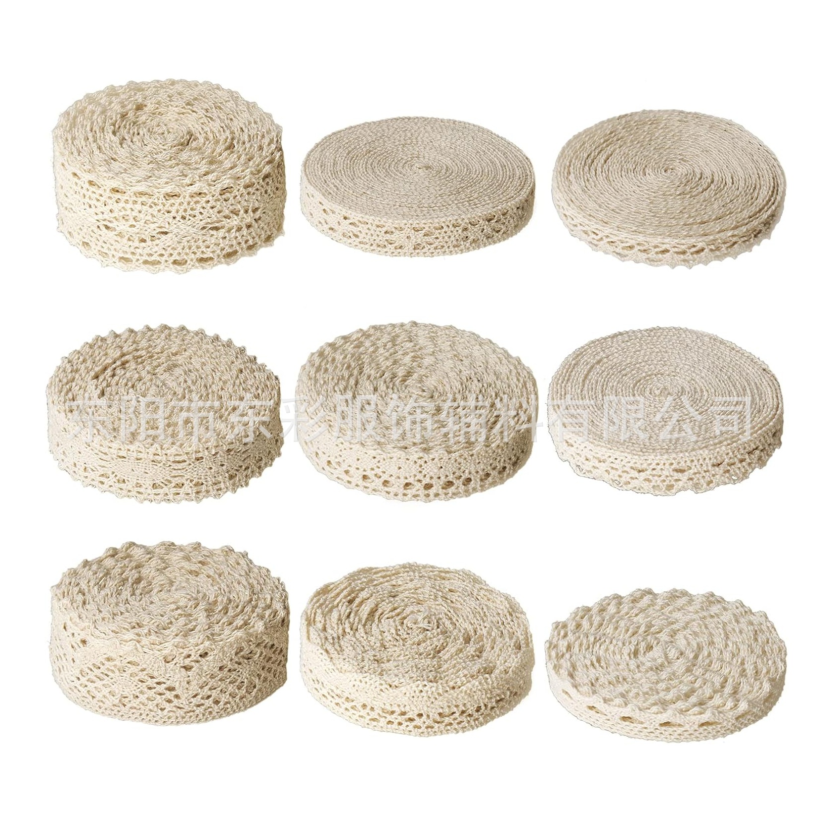 54 码米色蕾丝花边 复古缝纫钩针织带 剪贴簿玩偶婚礼工艺品装饰