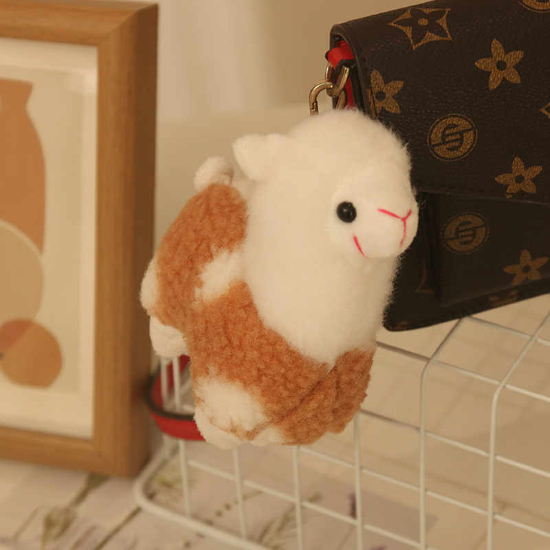 Muñeca de alpaca de felpa de dibujos animados juguete de peluche pequeño colgante bolso colgante llavero evento muñeca de regalo
