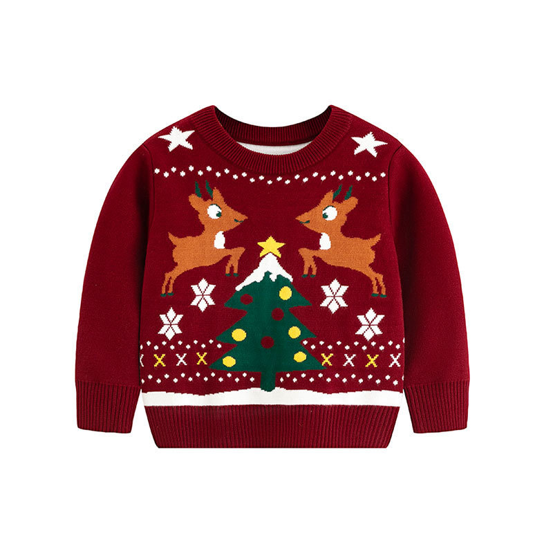 368g Weight Children's Knitted Sweater Children's Clothing Type Daily, Festival Occasion Christmas Festival Autumn Season Boy'S Gender Christmas Hoodies & Sweaters 2