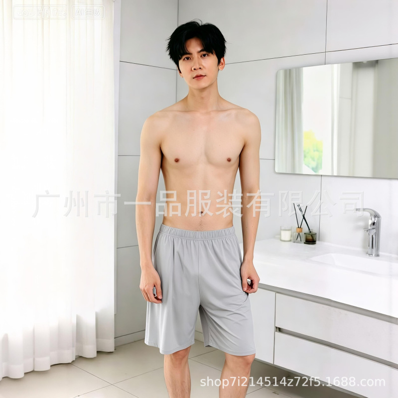 Ice Silk Massage Shorts for Men, Suitable for Spa, Bathhouse, and Ear Cleaning, Large Size, Extra Wide, Split Crotchless Design Ice Silk Massage Shorts for Men, Suitable for Spa, Bathhouse, and Ear Cleaning, Large Size, Extra Wide, Split Crotchless Design