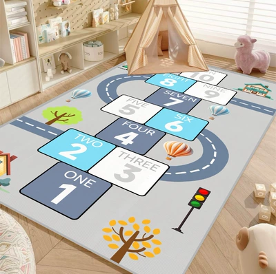 Early Education Educational Crawling Mat | Avtomobil döşəmə paspasları - hopscotch-runway-90-140cm