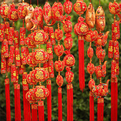 Wedding Supplies Festive Red Pepper Pendant Spring Festival New Year Decoration Chinese Knot Pendant Chili Firecracker Lucky Bag Wholesale