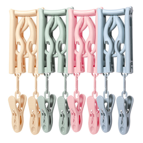 Travel folding clothes hanger, business trip, hotel trip, multi-purpose compact drying clothes hanger, portable sock clip