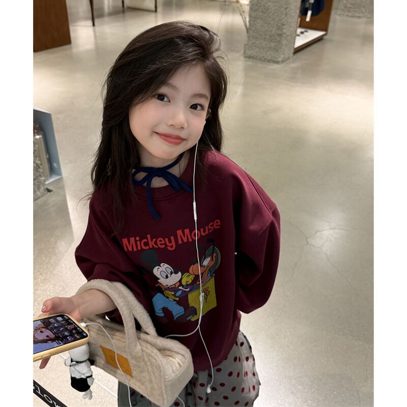 2025秋季女童韩版卡通卫衣套装儿童洋气时髦长袖上衣卫裤童装秋装|undefined