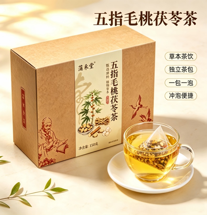 Wuzhi Maotai Fuling Tea 150g Box 15 Pyramid Tea Bags Five-Finger Fig Poria Herbal Wellness Tea key features