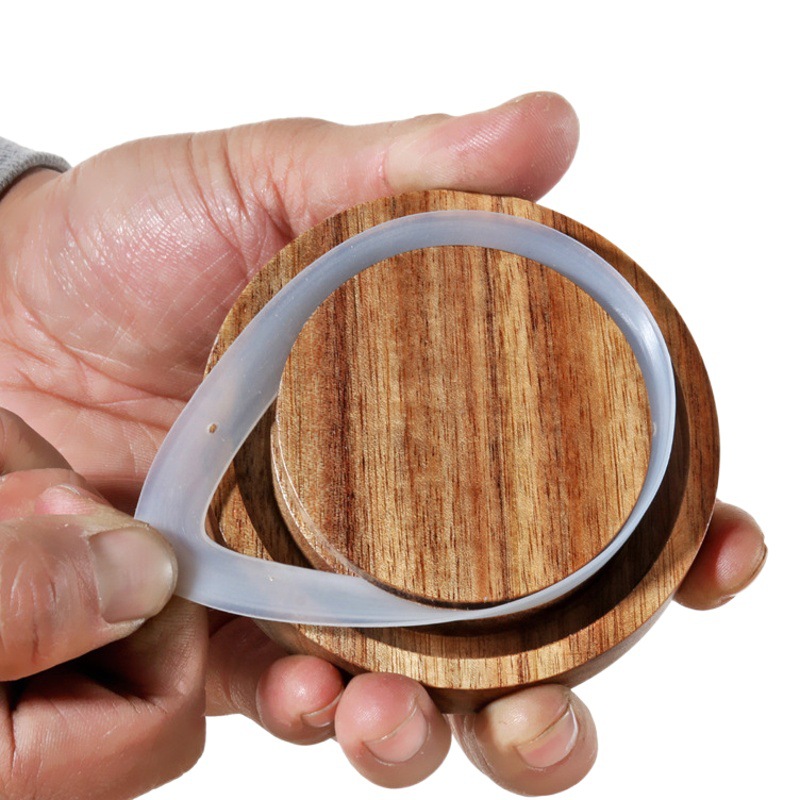 Tarro de vidrio de borosilicato con rosca sellada de madera de acacia para almacenamiento diario en la cocina, tarro para almacenamiento de granos variados, frutas secas y té.