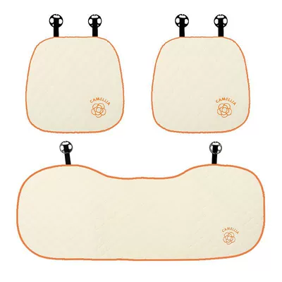 Ice Silk Seat Covers for Women, Seat cushion, seat cover - ice-silk-puff-camellia-3-piece-set