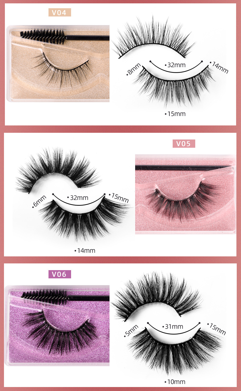 3d Thick Solid Color 1 Pair Natural Long False Eyelashes display picture 1