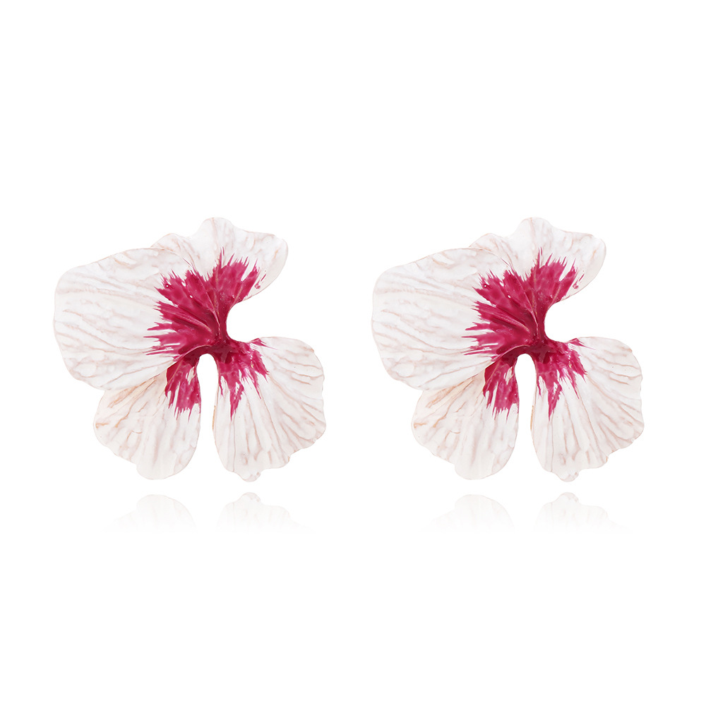 35g Weight Steel needle Ear Needle Material Earrings, Ear Studs Classification 1 Pair Pastoral Flower Enamel Alloy Women's Earrings Ear Studs