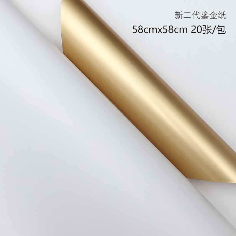 Venta al por mayor material de embalaje de ramo coreano floristería envoltura floral de doble cara papel de envoltura de flores de papel Ouya engrosado de dos colores