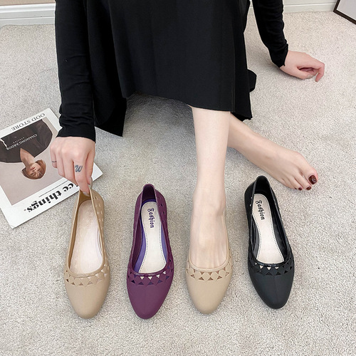 Casual mid-heel height-increasing mom sandals for women summer plastic toe-toe hollow thickened non-slip new versatile shallow mouth single shoes