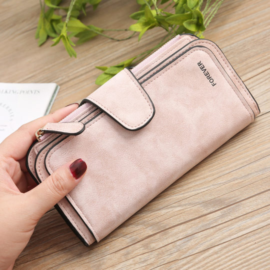 Cross-border Large Capacity Women's Frosted PU Multi-purpose Women's Wallet Clutch Bag Card Bag Women's High-end Sense