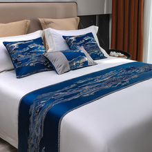 床旗 床尾巾 搭毯防脏条欧式轻奢酒店宾馆民宿专用床上装饰品布条