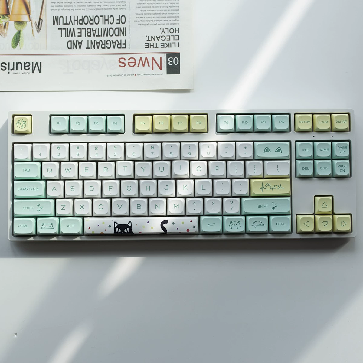 Странный кот: колпачок XDA, материал PBT, подходит для 108/104/100/98/87/82/68/64/61