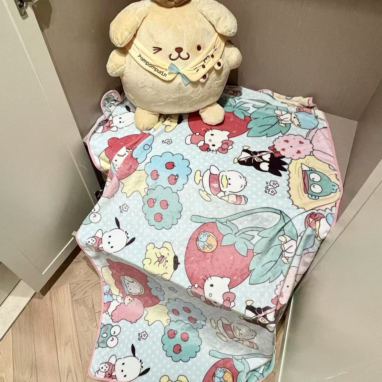 스카프 푸딩 개 인형 담요 투인원