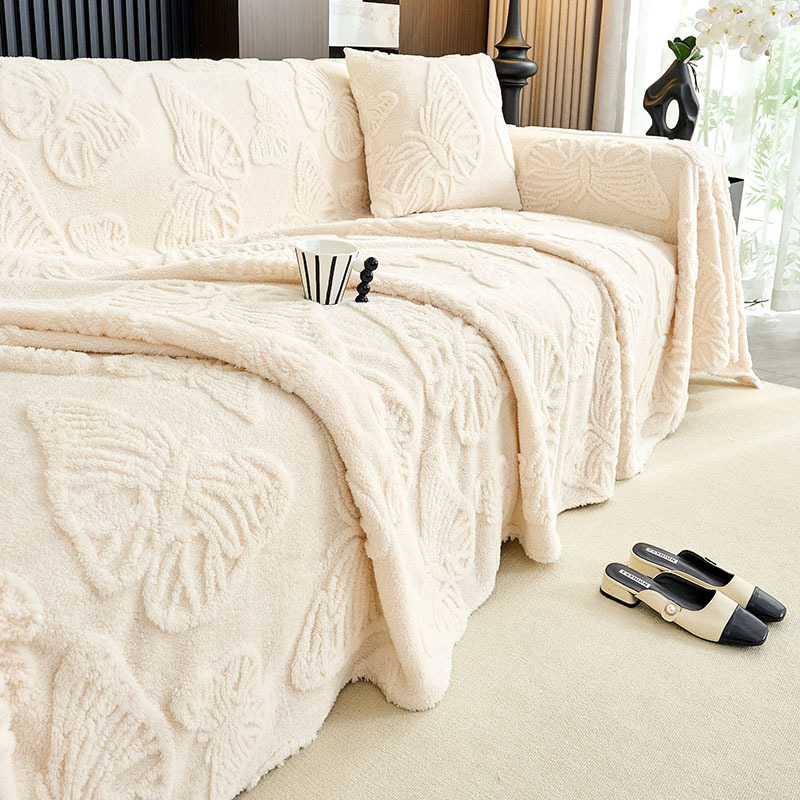 2025 neue Creme-Stil-Sofa leichte Luxus Premium-Bezug All-in-One Universal Wohnzimmer einfach elastischer rutschfester Sofabezug