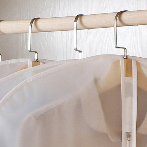 Wholesale household large wardrobe hanging suit jacket clothes dust cover transparent zipper style hanging clothes dust bag